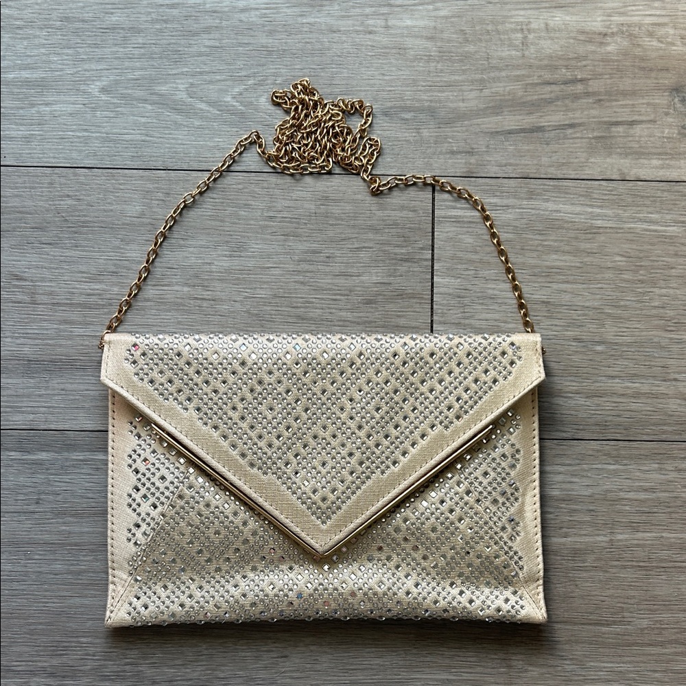 Champagne Envelope Clutch Bag